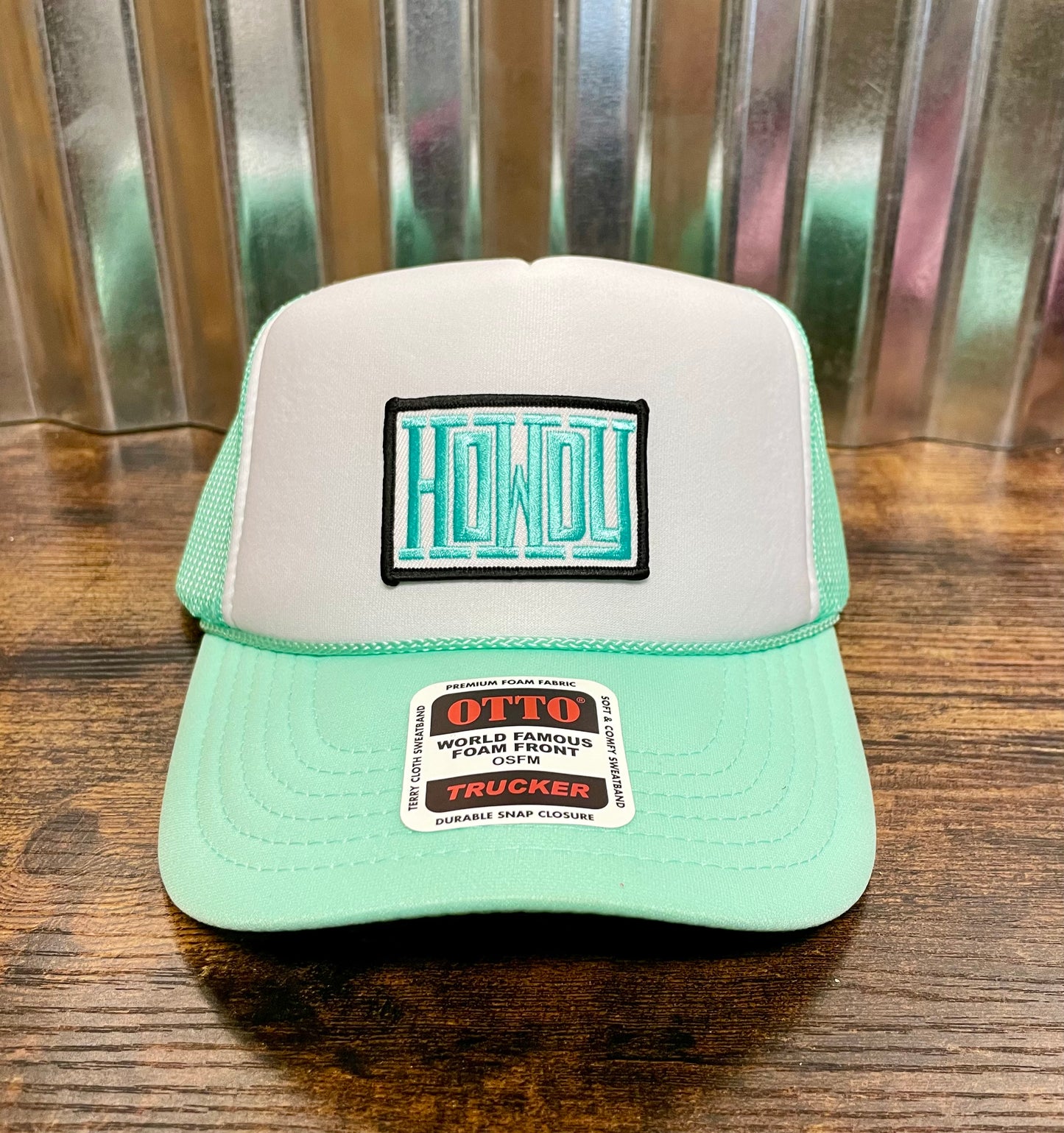 Turquoise/white Otto trucker hat