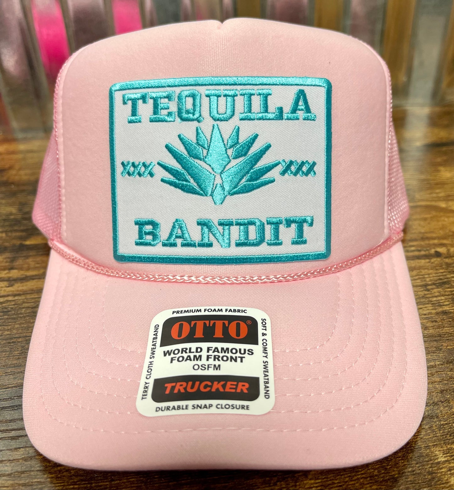 Otto pink trucker hat custom patch