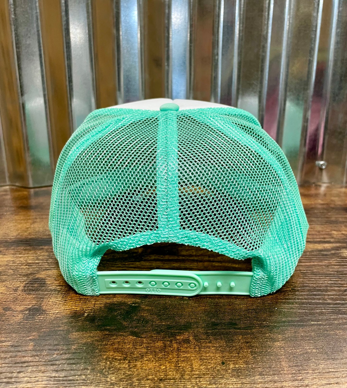 Turquoise/white Otto trucker hat