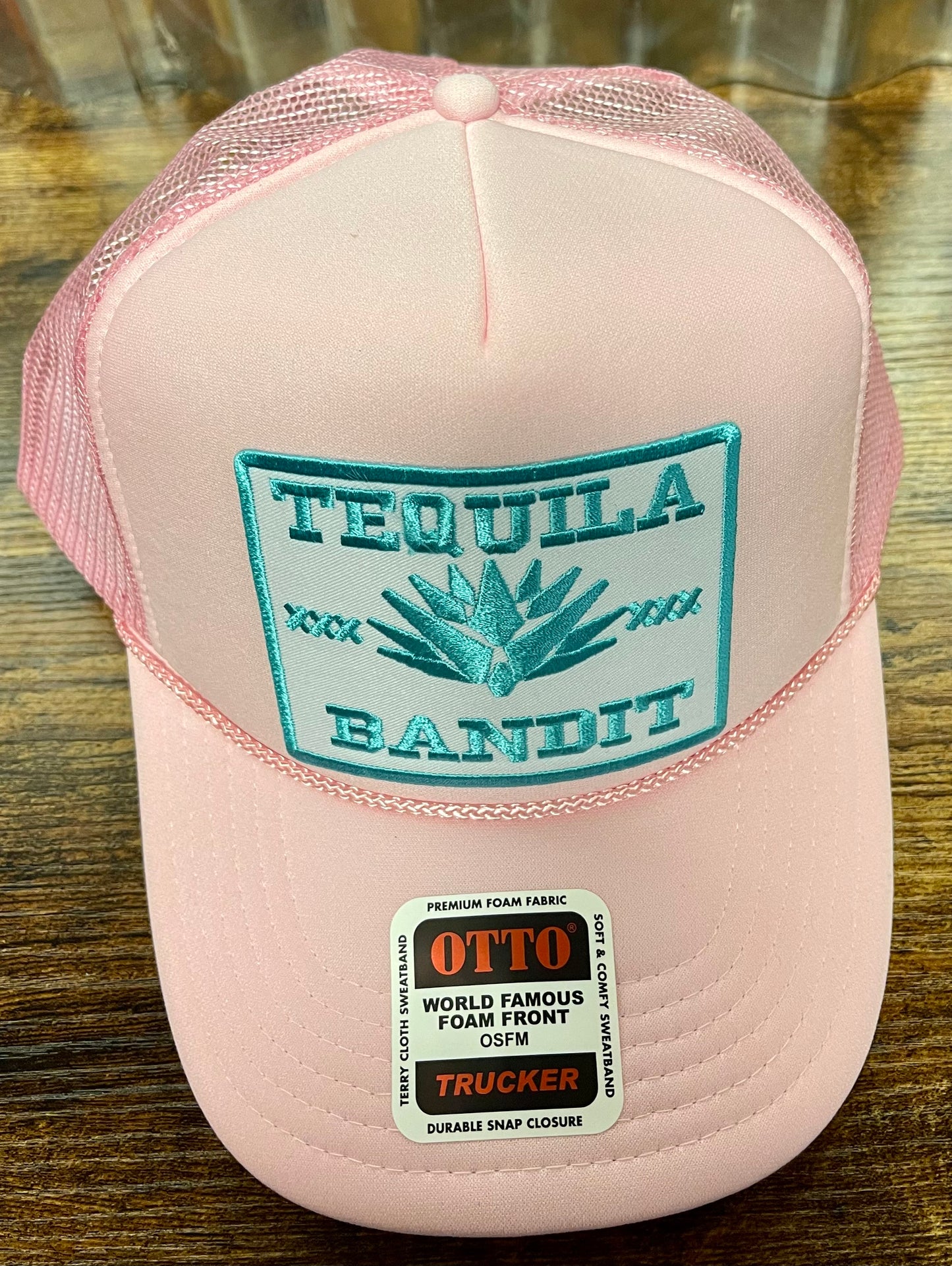 Otto pink trucker hat custom patch