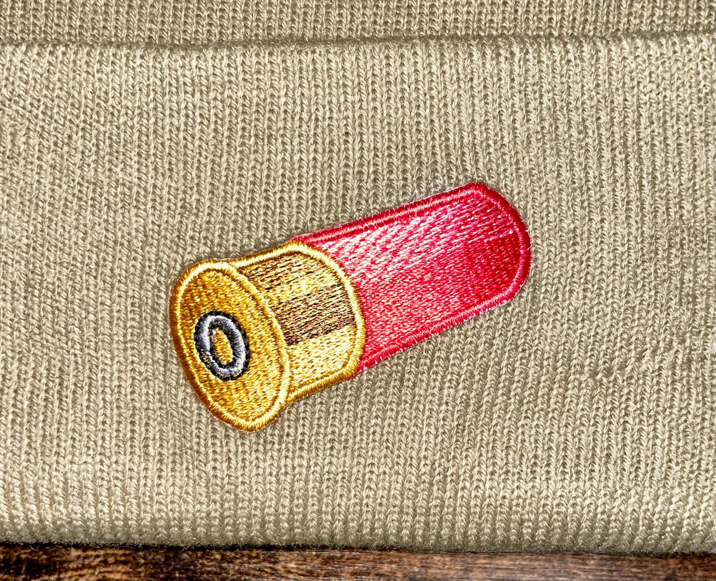 Shotgun Shell Patch Beanie (Beige)