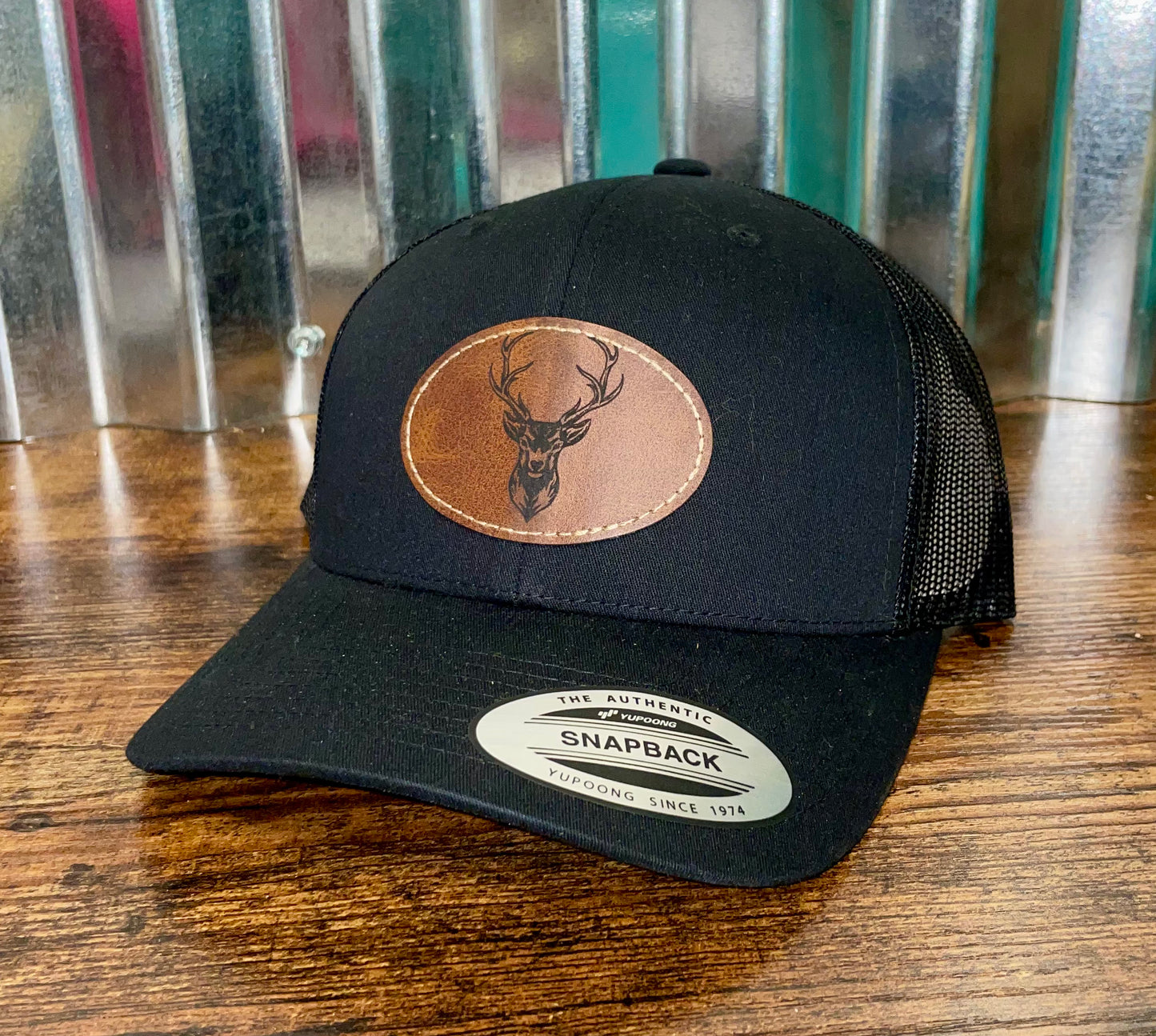 Deer Head Leather Patch Men’s Hat Snapback