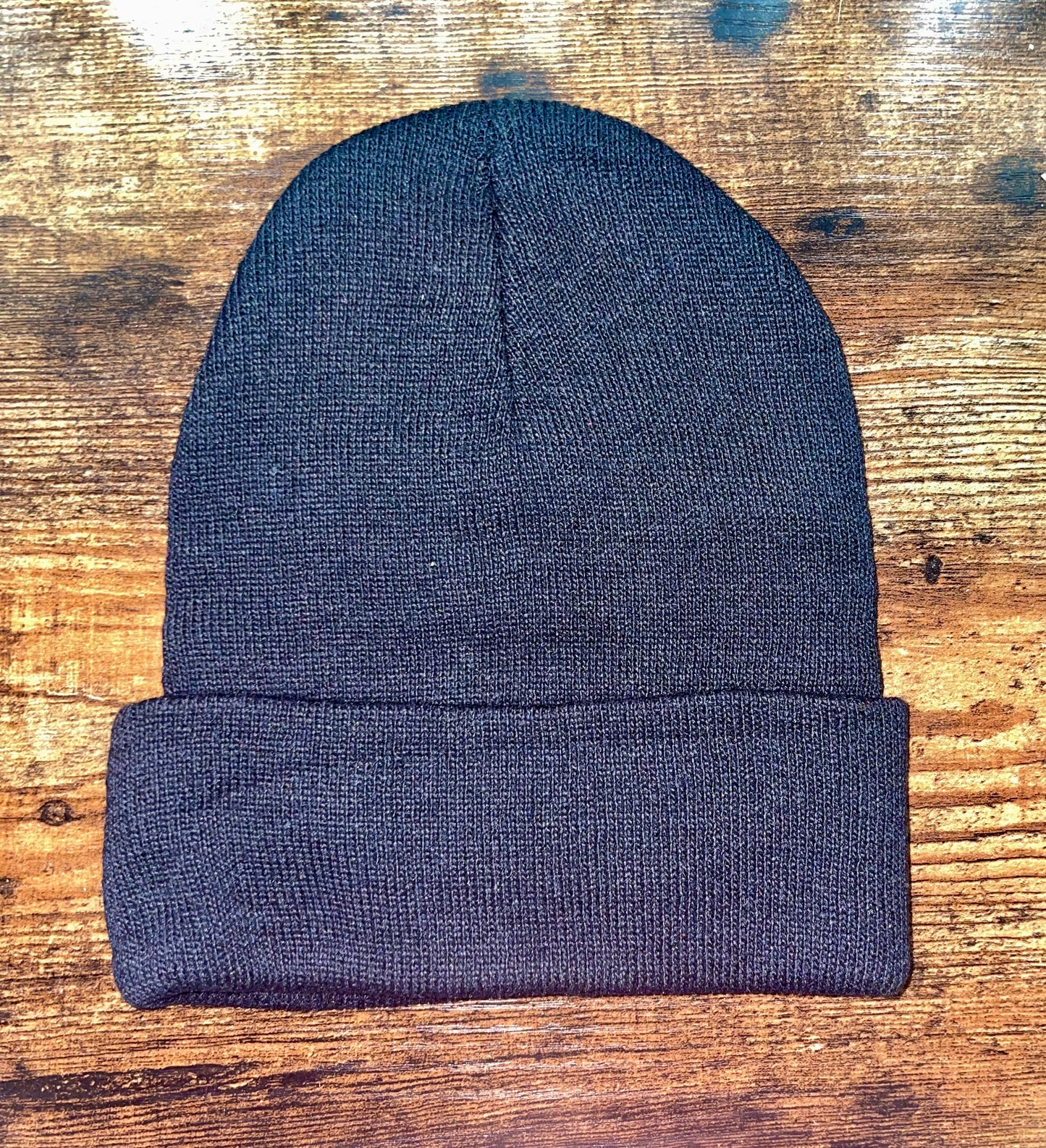 Pretty Little Poison Black Leather Patch Beanie