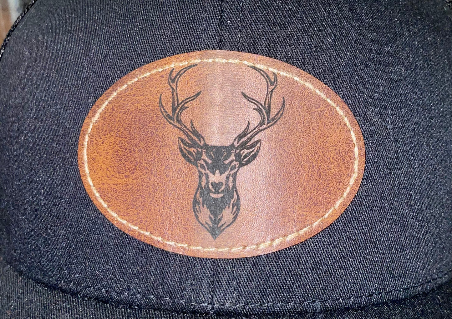 Deer Head Leather Patch Men’s Hat Snapback