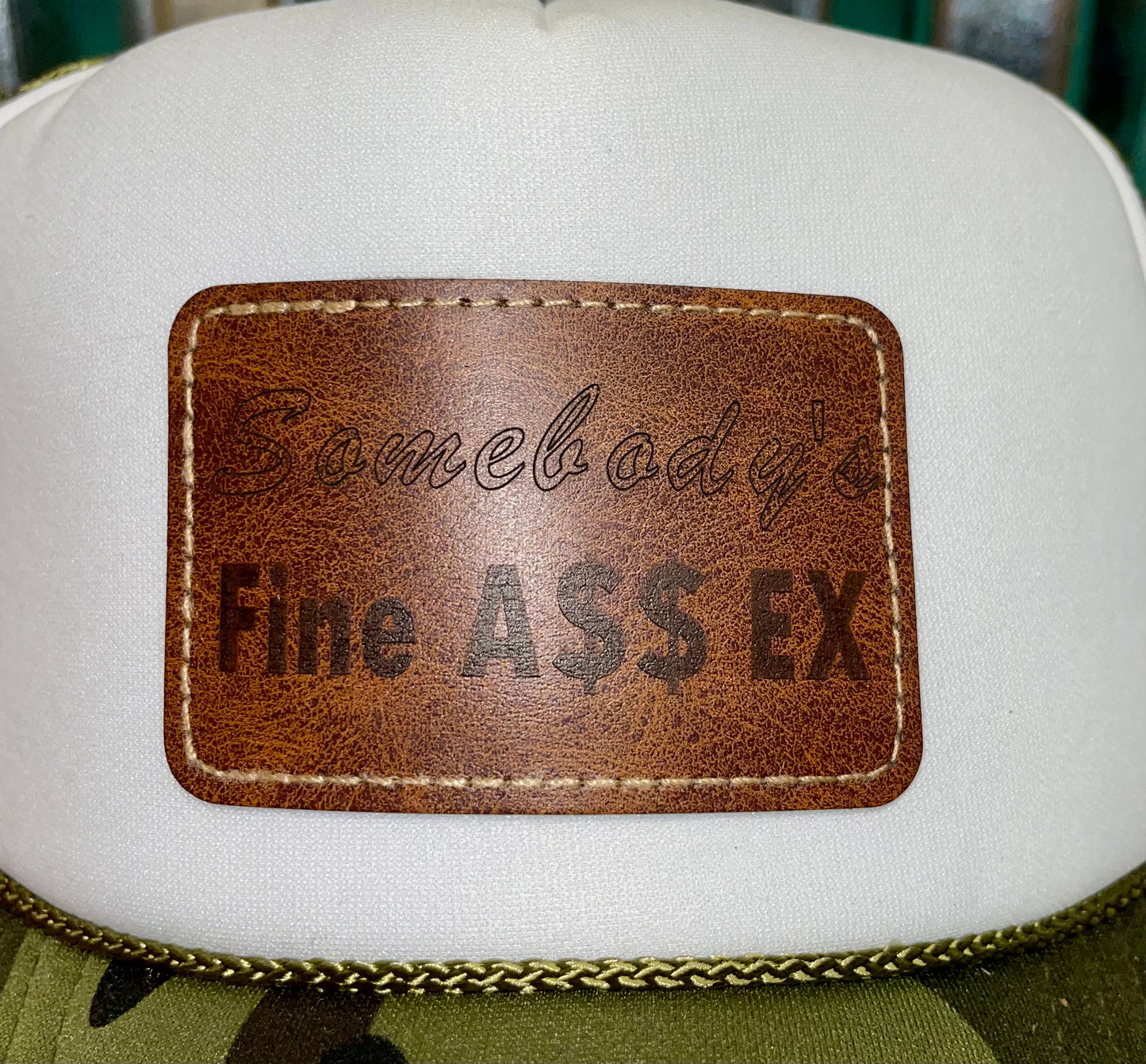 “Somebody’s Fine a$$ Ex” Patch Women’s Trucker Hat Otto (Camo)