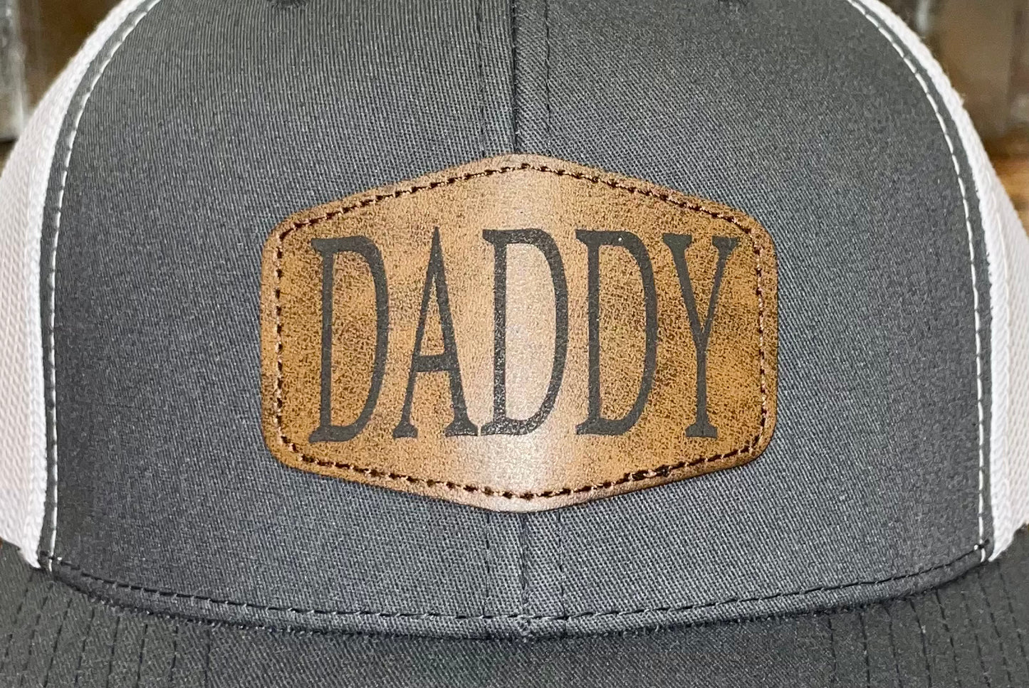 Daddy Custom Patch Hat (White and Gray)