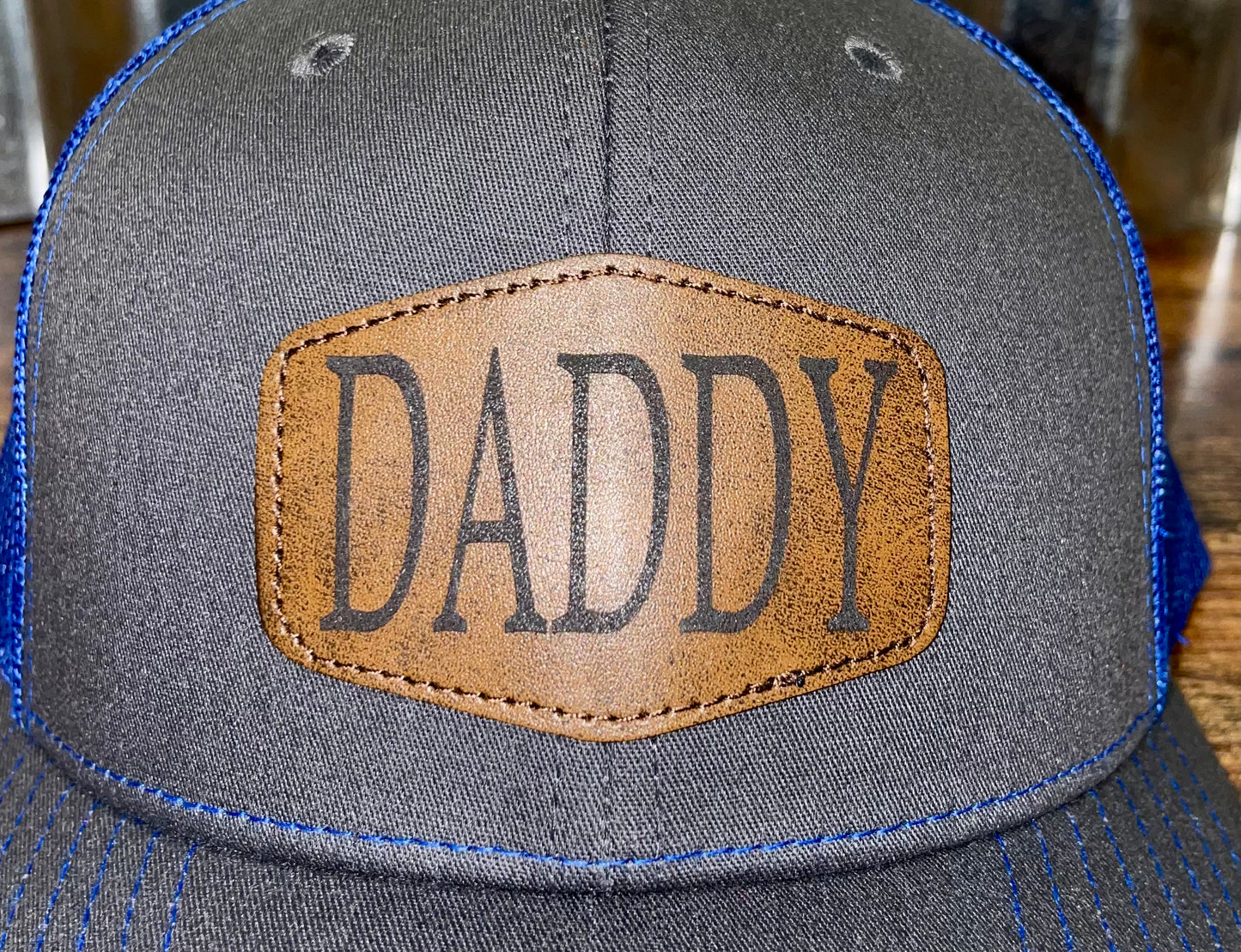 Daddy Custom Patch Hat (Blue and Gray)