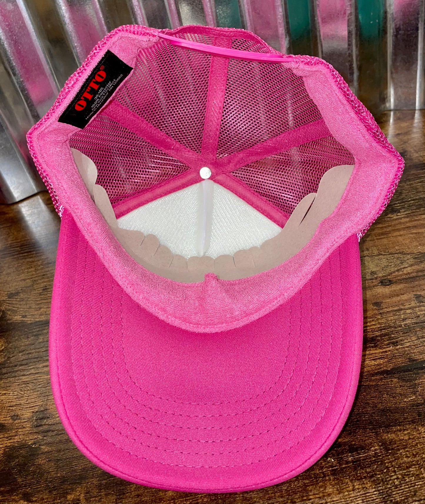 “Somebody’s Fine a$$ Ex” Patch Women’s Trucker Hat Otto (Pink & White)