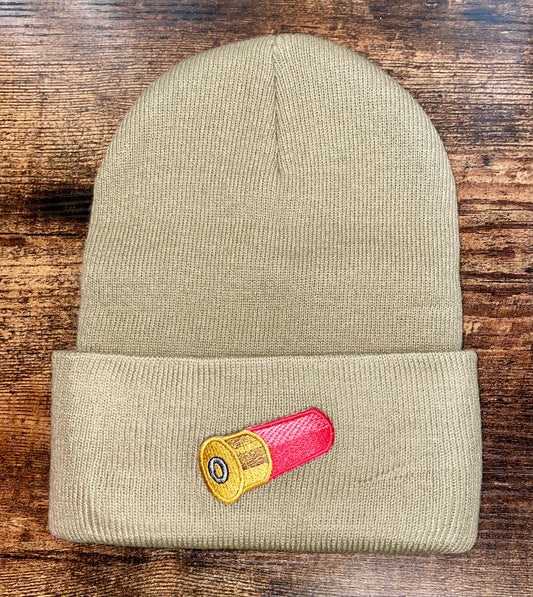 Shotgun Shell Patch Beanie (Beige)