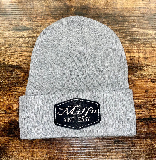 Milfn Ain’t Easy Custom Patch Beanie (Gray)