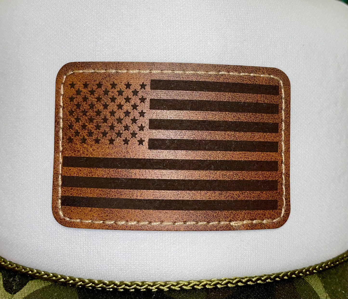 USA Flag Patch Women’s Trucker Hat Otto (Camo)