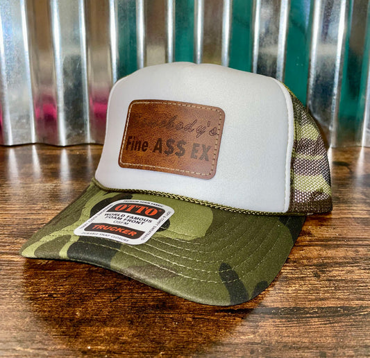 “Somebody’s Fine a$$ Ex” Patch Women’s Trucker Hat Otto (Camo)