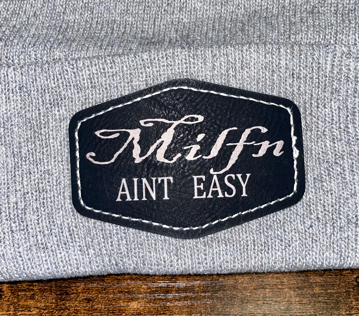 Milfn Ain’t Easy Custom Patch Beanie (Gray)