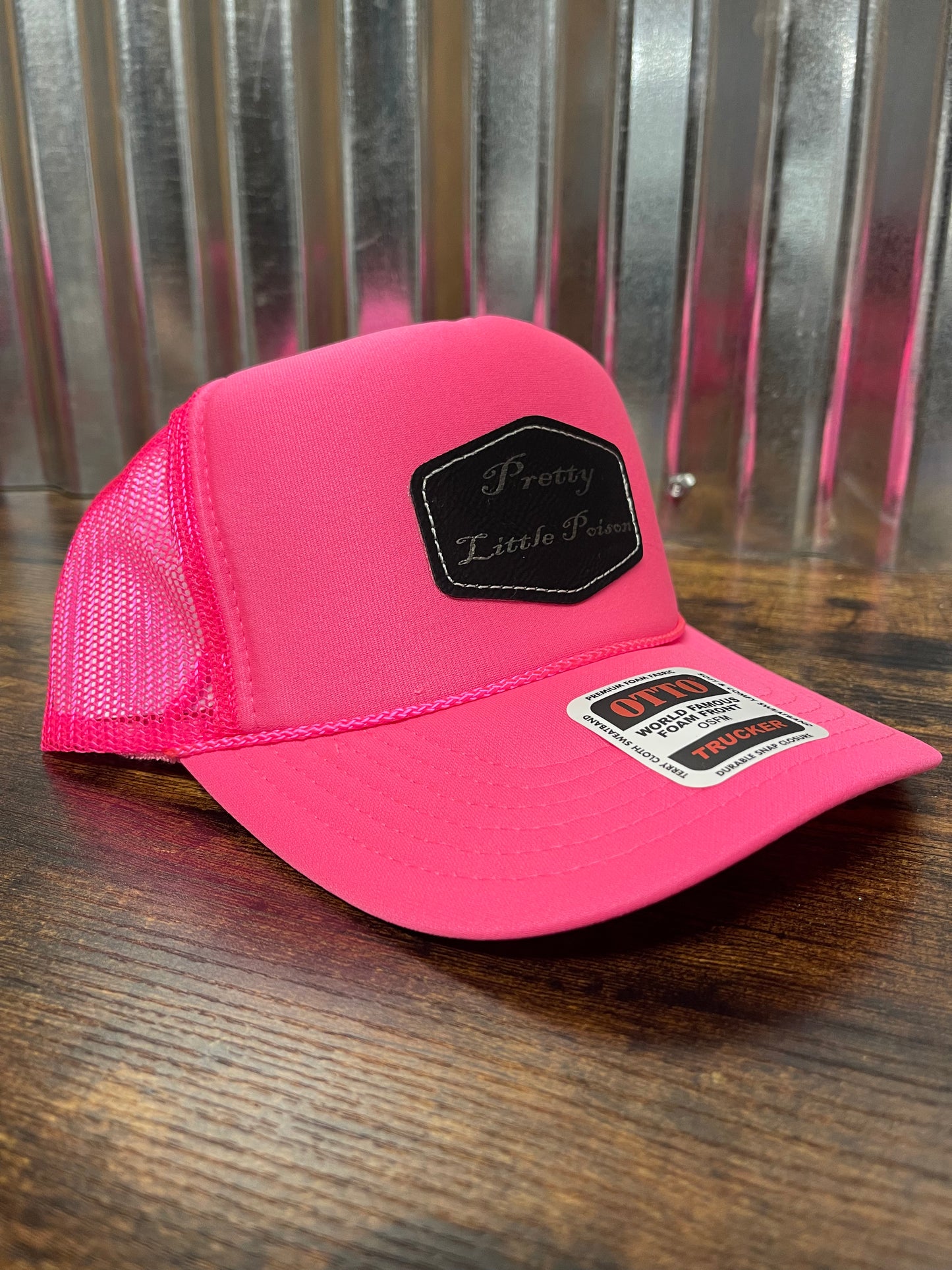 Pink trucker hat