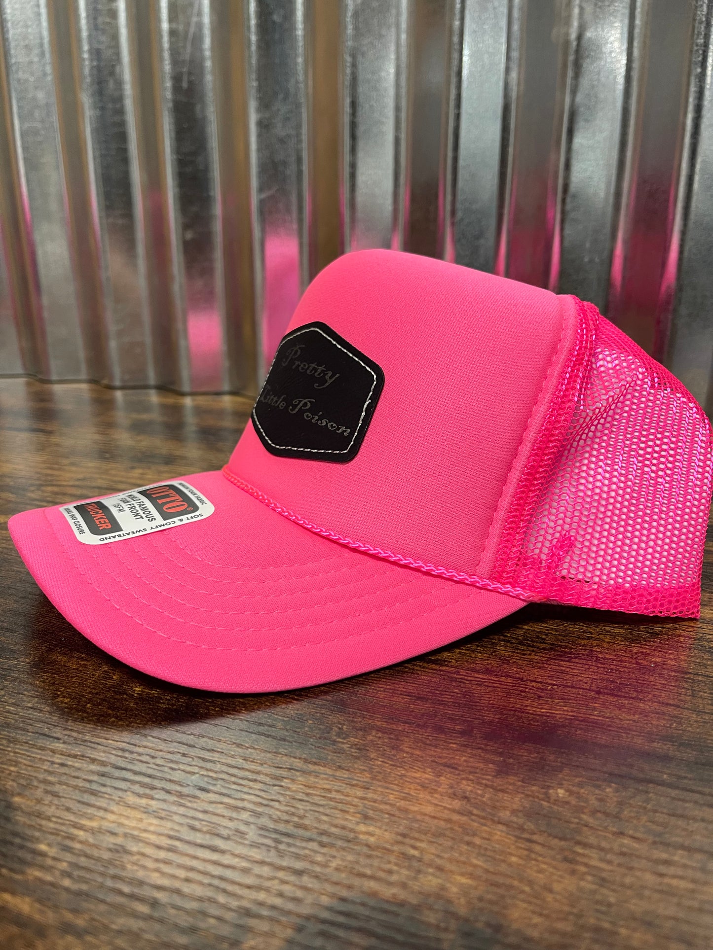 Pink trucker hat